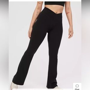Black, Aerie crossover flare leggings